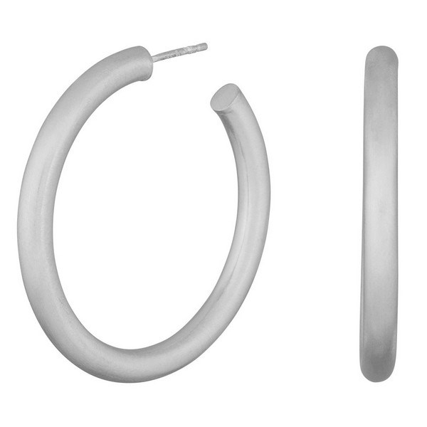 Billede af Nordahl Jewellery - SIMPLE52 Hoops i mat sølv (Ø40)**